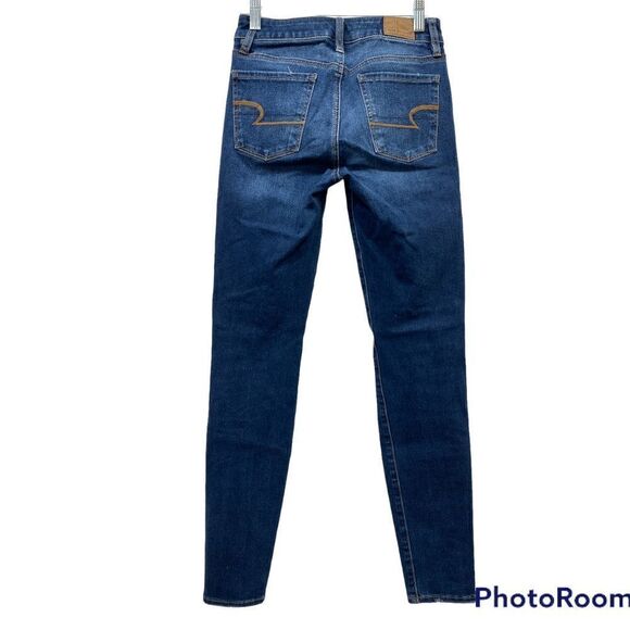 American Eagle Ripped Hi Rise Jegging Jeans Size 0 W25 - Picture 3 of 5